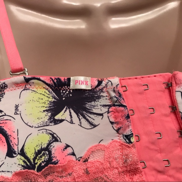 Floral PINK Victoria's Secret Bra w Lace Detail - Picture 5 of 6